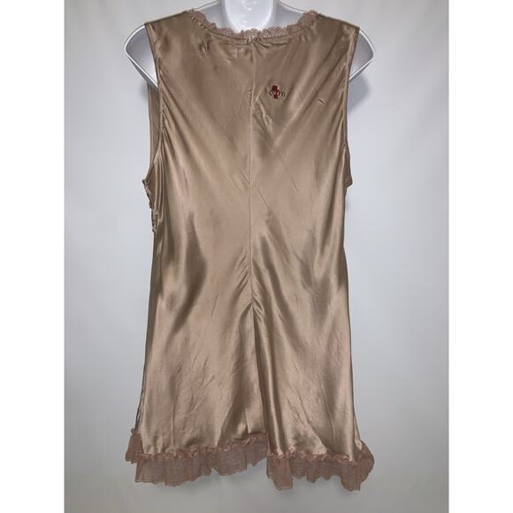 Odd Molly Silk Light Brown Sleeveless V-Neck Silk Blouse Top Tunic Size 4 - Picture 3 of 10